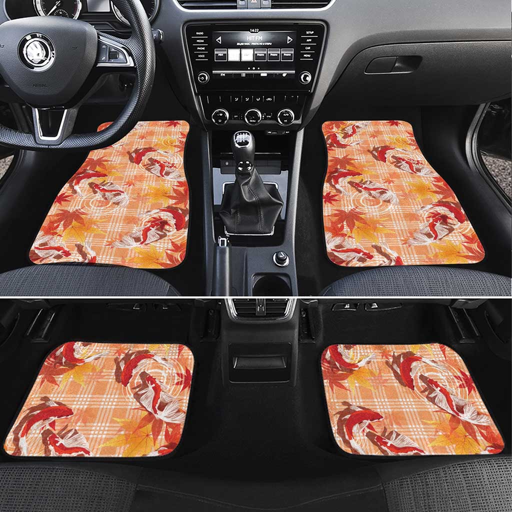 Orange Palaka Hawaii Aloha Car Mats Koi Pond Mix Japanese Maple - Polynesian Pride
