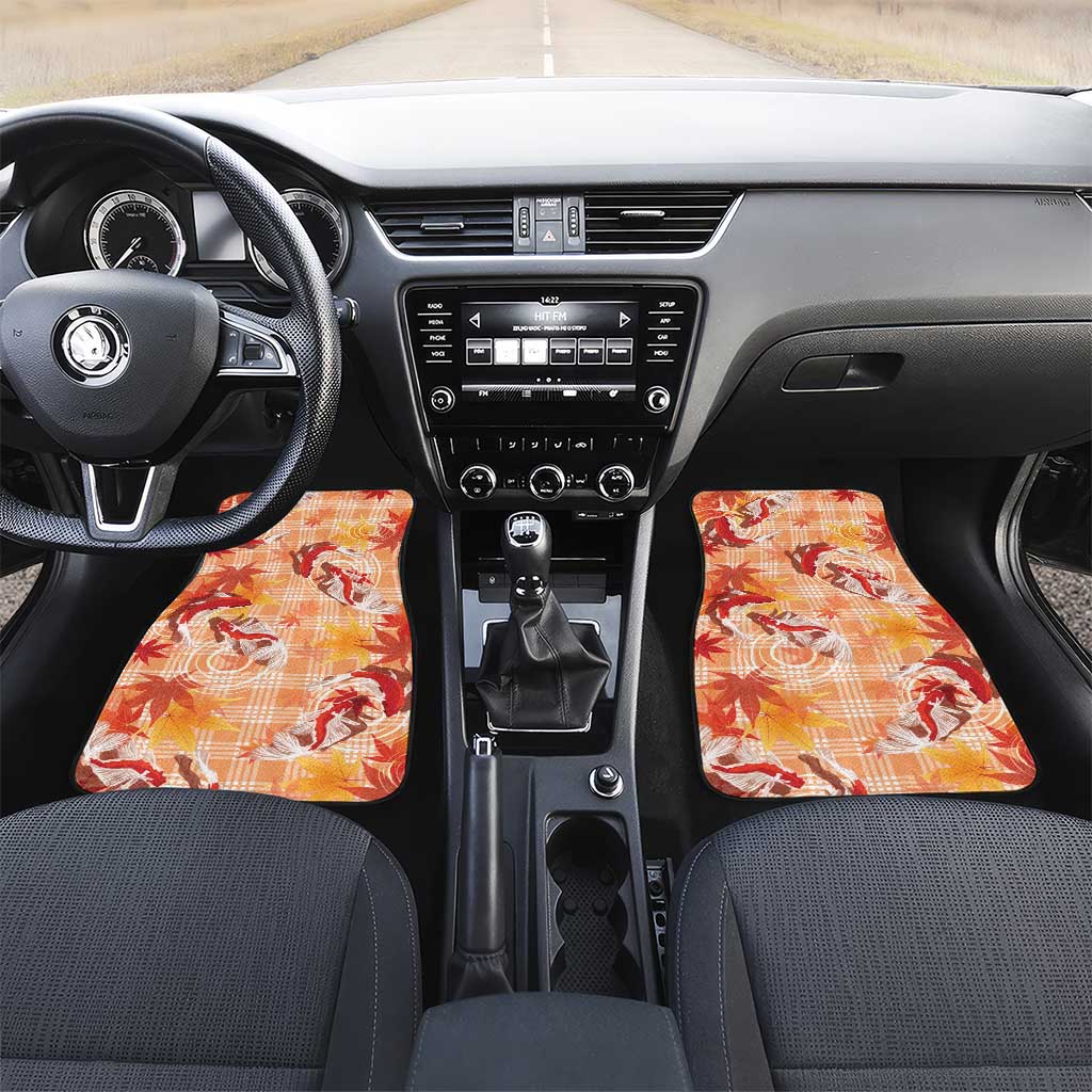 Orange Palaka Hawaii Aloha Car Mats Koi Pond Mix Japanese Maple - Polynesian Pride