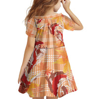 Orange Palaka Hawaii Aloha Family Matching Long Sleeve Bodycon Dress and Hawaiian Shirt Koi Pond Mix Japanese Maple LT7 - Polynesian Pride