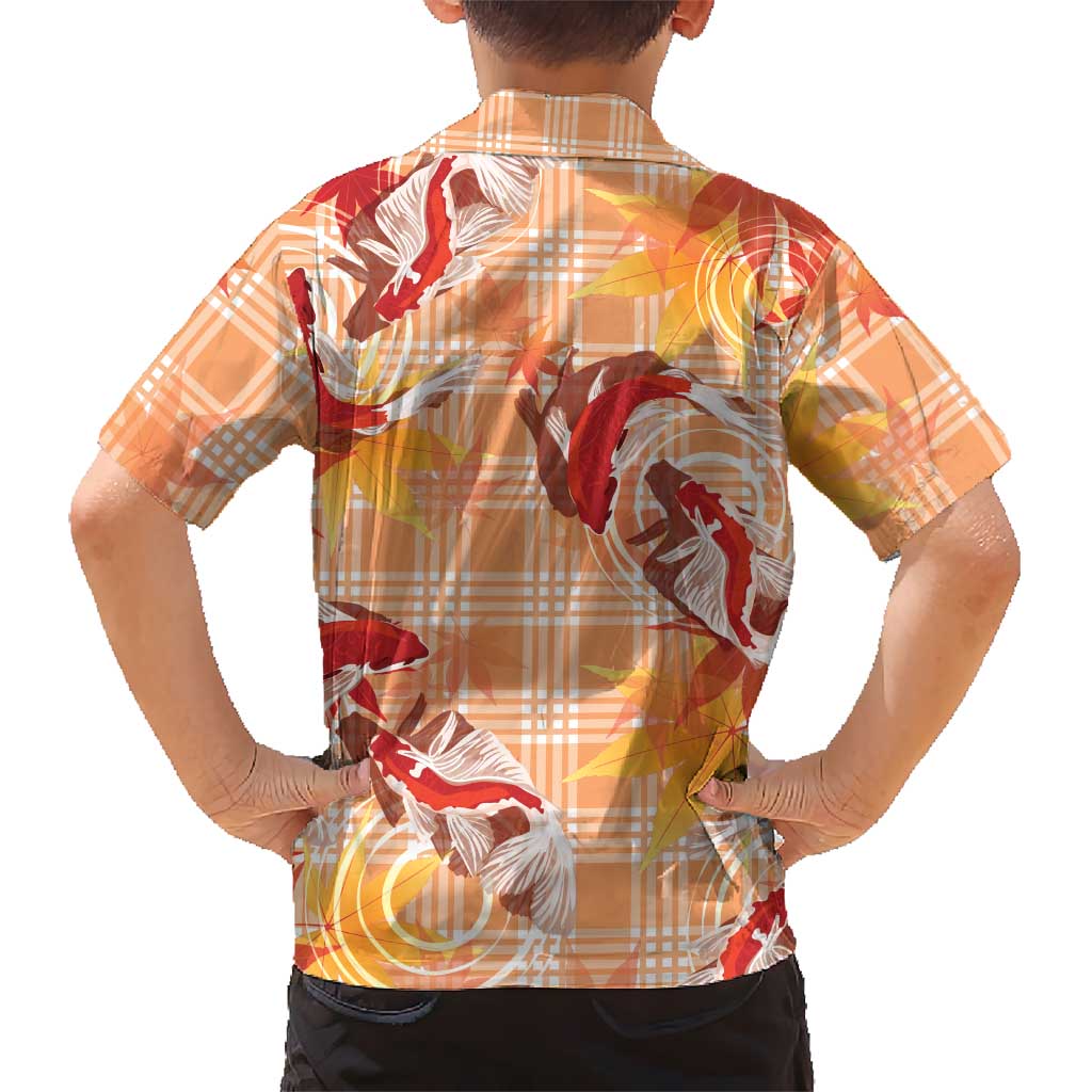 Orange Palaka Hawaii Aloha Family Matching Mermaid Dress and Hawaiian Shirt Koi Pond Mix Japanese Maple LT7 - Polynesian Pride