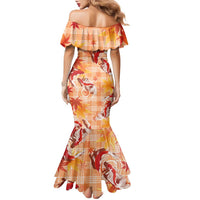 Orange Palaka Hawaii Aloha Family Matching Mermaid Dress and Hawaiian Shirt Koi Pond Mix Japanese Maple LT7 - Polynesian Pride