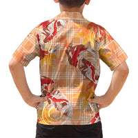 Orange Palaka Hawaii Aloha Family Matching Summer Maxi Dress and Hawaiian Shirt Koi Pond Mix Japanese Maple LT7 - Polynesian Pride