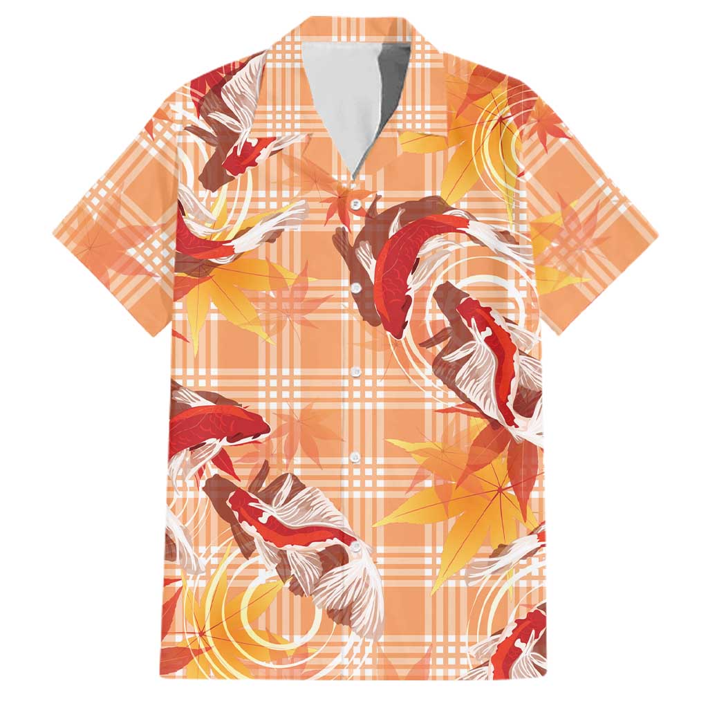 Orange Palaka Hawaii Aloha Family Matching Tank Maxi Dress and Hawaiian Shirt Koi Pond Mix Japanese Maple LT7 Dad's Shirt - Short Sleeve Orange - Polynesian Pride