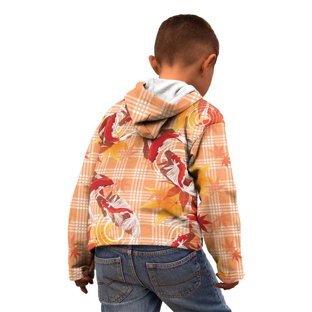 Orange Palaka Hawaii Aloha Kid Hoodie Koi Pond Mix Japanese Maple - Polynesian Pride