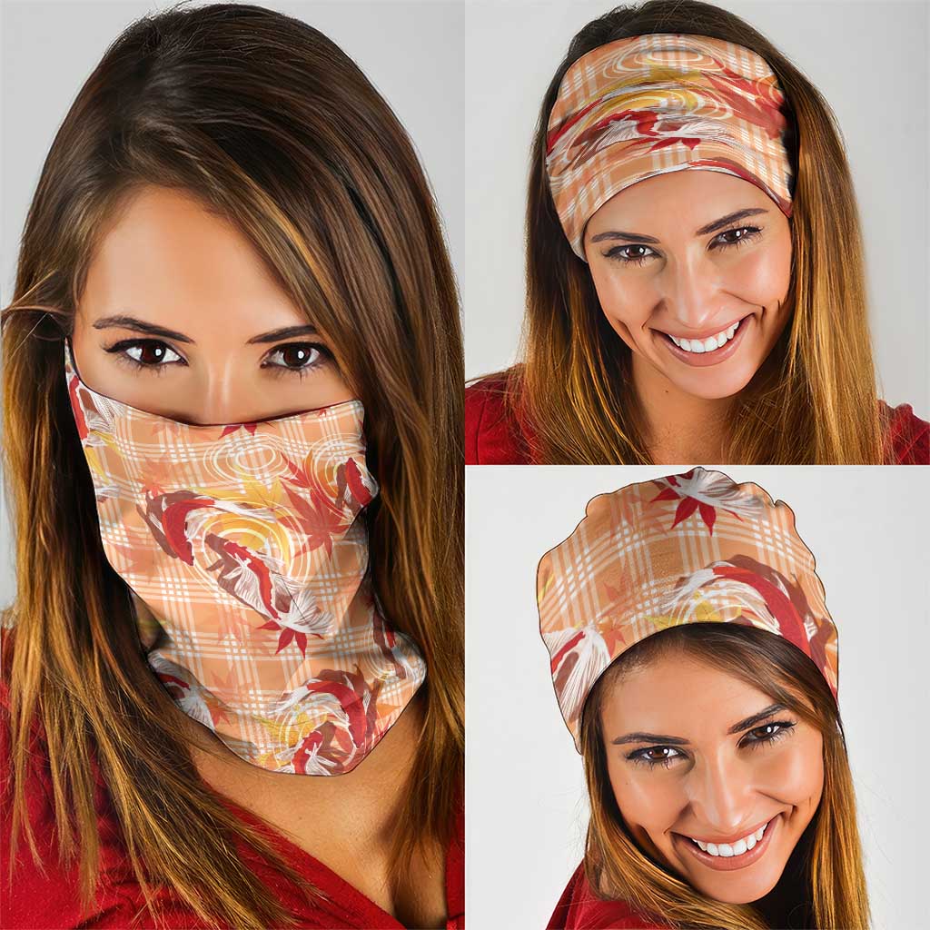 Orange Palaka Hawaii Aloha Neck Gaiter Koi Pond Mix Japanese Maple - Polynesian Pride
