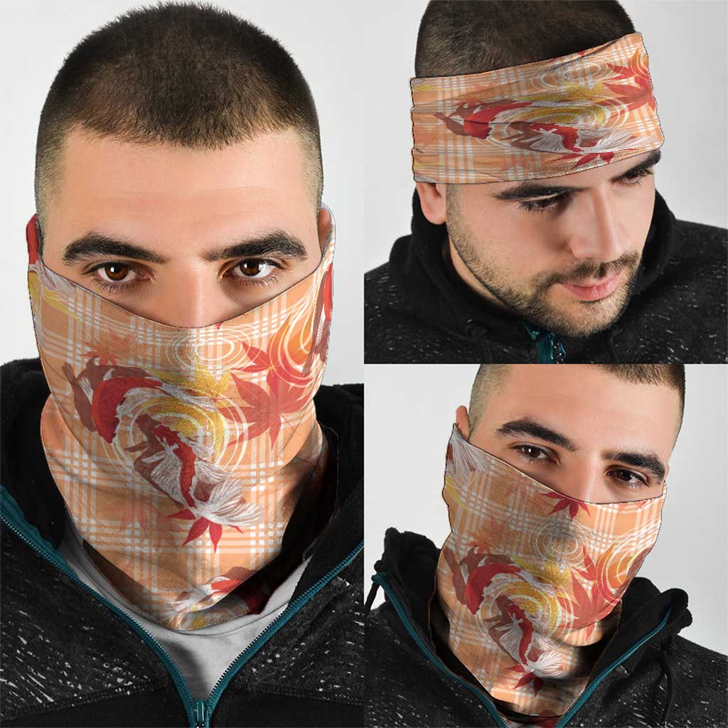 Orange Palaka Hawaii Aloha Neck Gaiter Koi Pond Mix Japanese Maple - Polynesian Pride