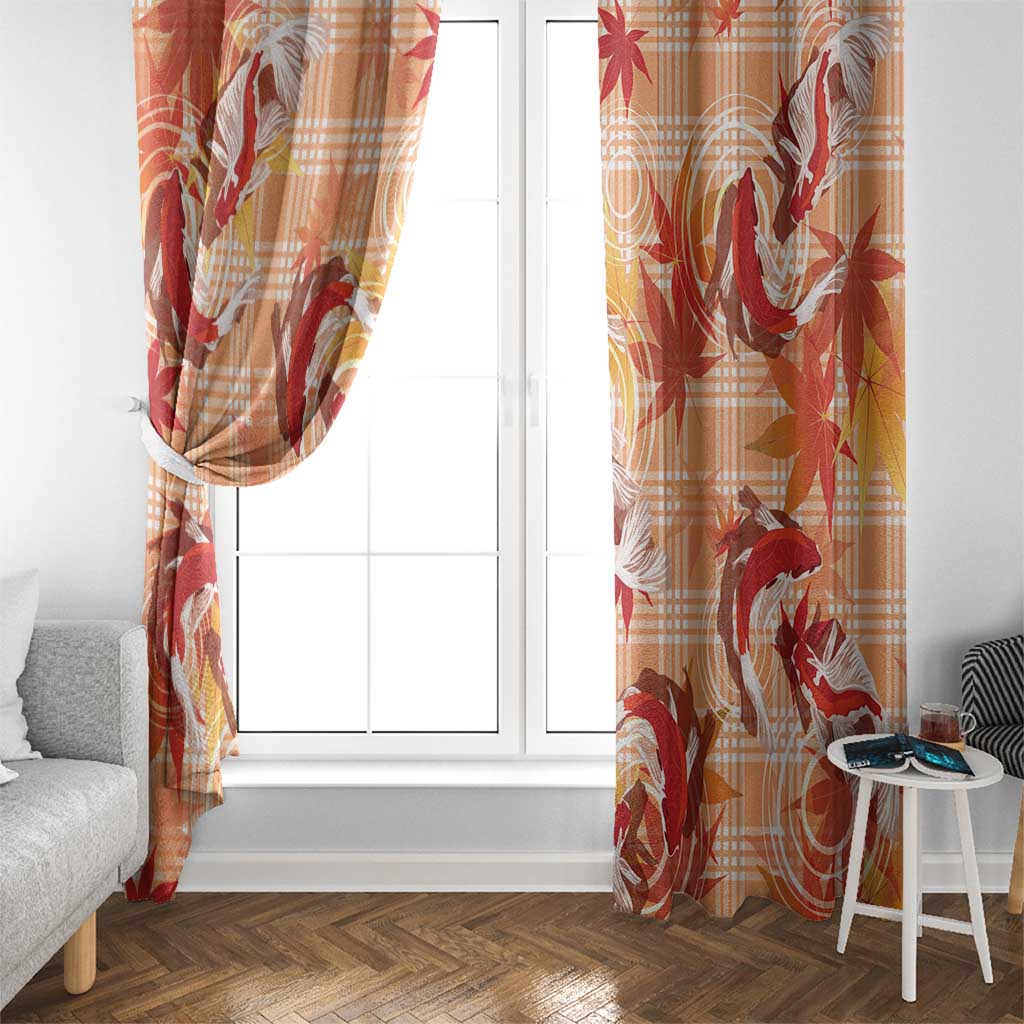 Orange Palaka Hawaii Aloha Window Curtain Koi Pond Mix Japanese Maple - Polynesian Pride