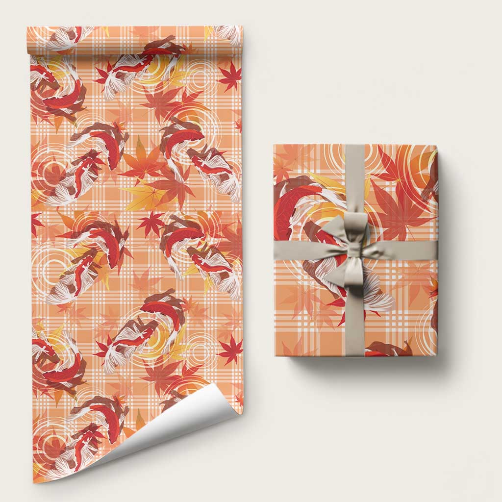 Orange Palaka Hawaii Aloha Wrapping Paper Koi Pond Mix Japanese Maple