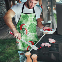 Lime Palaka Hawaii Aloha Apron Koi Pond Mix Monstera - Polynesian Pride