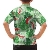 Lime Palaka Hawaii Aloha Family Matching Mermaid Dress and Hawaiian Shirt Koi Pond Mix Monstera LT7 - Polynesian Pride