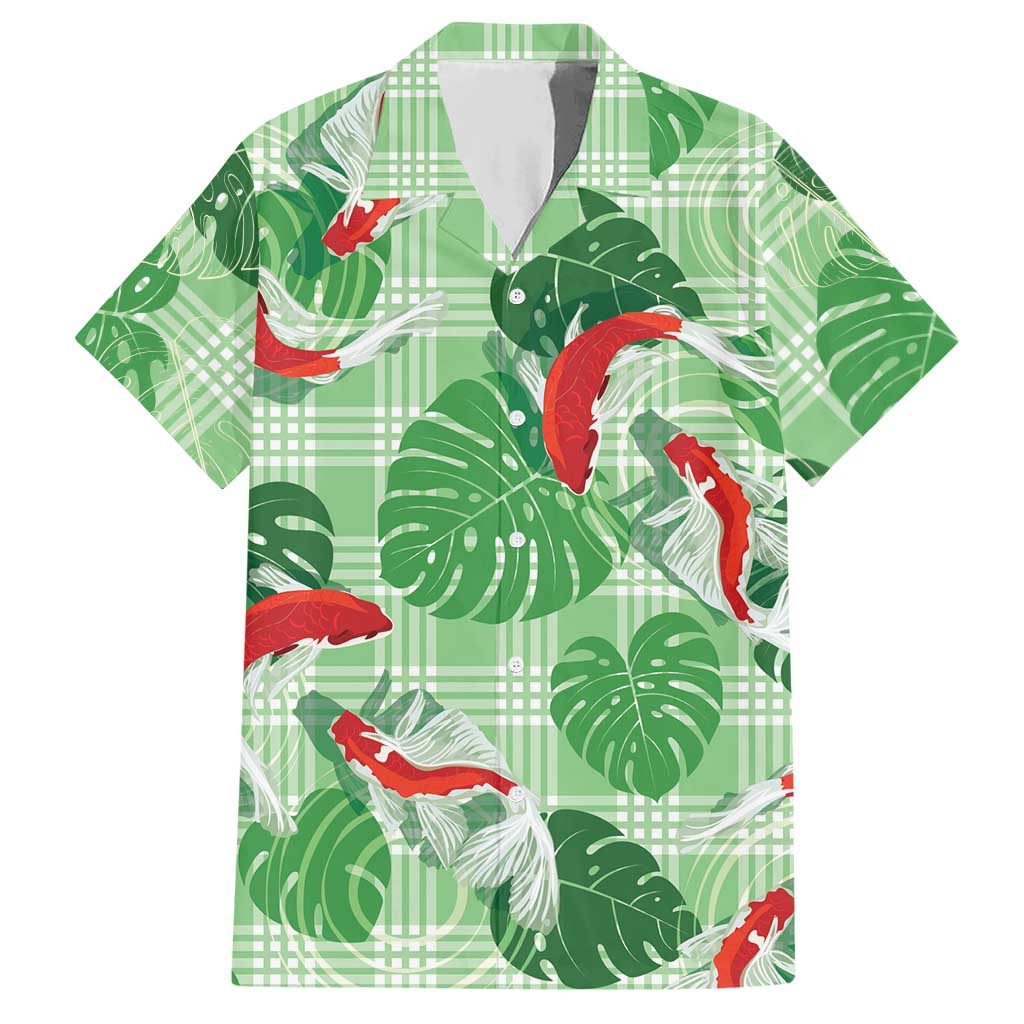 Lime Palaka Hawaii Aloha Hawaiian Shirt Koi Pond Mix Monstera - Polynesian Pride