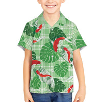 Lime Palaka Hawaii Aloha Hawaiian Shirt Koi Pond Mix Monstera - Polynesian Pride