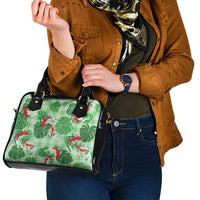 Lime Palaka Hawaii Aloha Shoulder Handbag Koi Pond Mix Monstera - Polynesian Pride