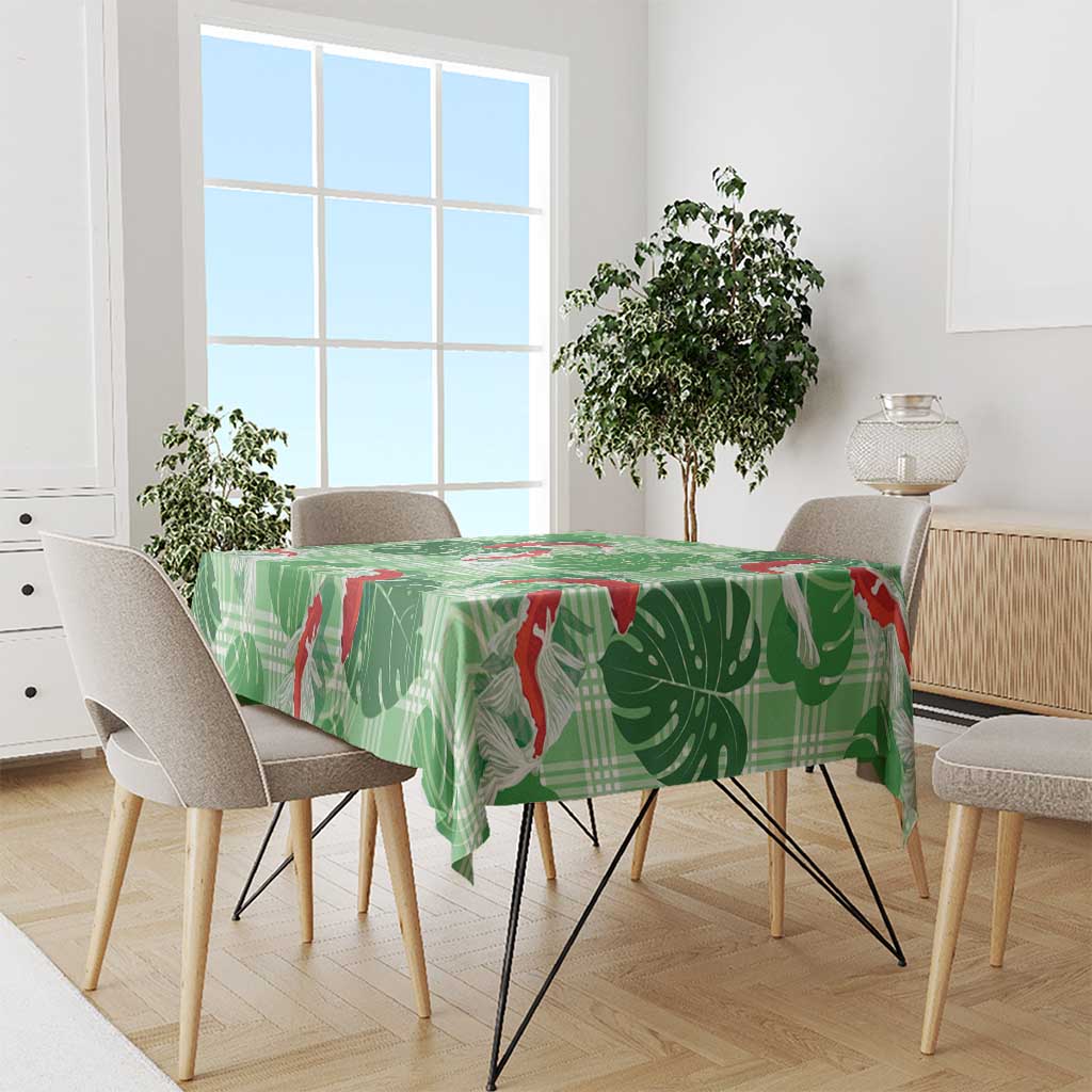 Lime Palaka Hawaii Aloha Tablecloth Koi Pond Mix Monstera - Polynesian Pride