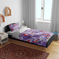 Lavender Palaka Hawaii Aloha Bedding Set Koi Pond Mix Orchids - Polynesian Pride