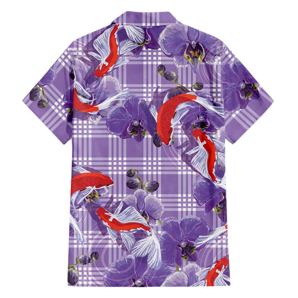 Lavender Palaka Hawaii Aloha Family Matching Summer Maxi Dress and Hawaiian Shirt Koi Pond Mix Orchids LT7 - Polynesian Pride