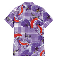 Lavender Palaka Hawaii Aloha Family Matching Tank Maxi Dress and Hawaiian Shirt Koi Pond Mix Orchids LT7 - Polynesian Pride