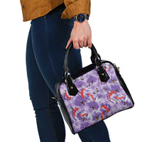 Lavender Palaka Hawaii Aloha Shoulder Handbag Koi Pond Mix Orchids - Polynesian Pride