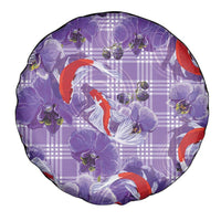Lavender Palaka Hawaii Aloha Spare Tire Cover Koi Pond Mix Orchids LT7 - Polynesian Pride