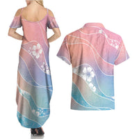 Aloha Hawaii Floral Tapa Couples Matching Summer Maxi Dress and Hawaiian Shirt Patchwork Pastel Candy - Polynesian Pride