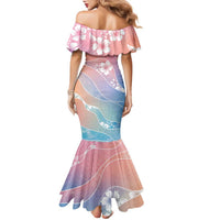 Aloha Hawaii Floral Tapa Family Matching Mermaid Dress and Hawaiian Shirt Patchwork Pastel Candy LT7 - Polynesian Pride
