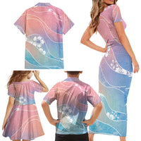 Aloha Hawaii Floral Tapa Family Matching Short Sleeve Bodycon Dress and Hawaiian Shirt Patchwork Pastel Candy - Polynesian Pride
