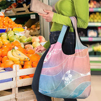 Aloha Hawaii Floral Tapa Grocery Bag Patchwork Pastel Candy - Polynesian Pride