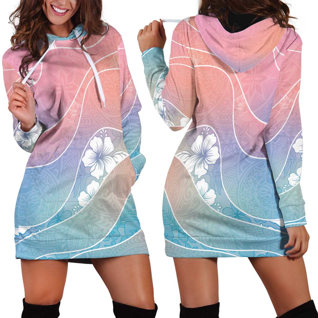Aloha Hawaii Floral Tapa Hoodie Dress Patchwork Pastel Candy - Polynesian Pride