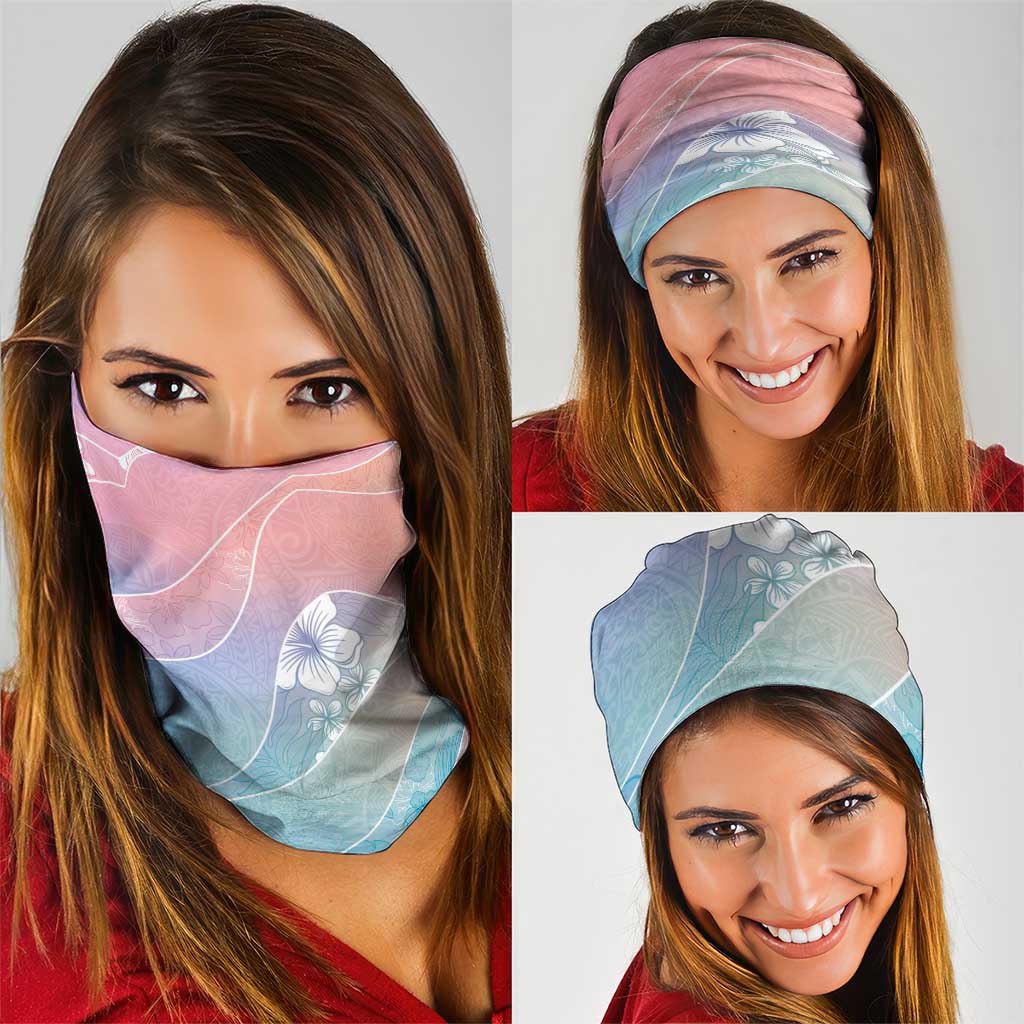 Aloha Hawaii Floral Tapa Neck Gaiter Patchwork Pastel Candy - Polynesian Pride