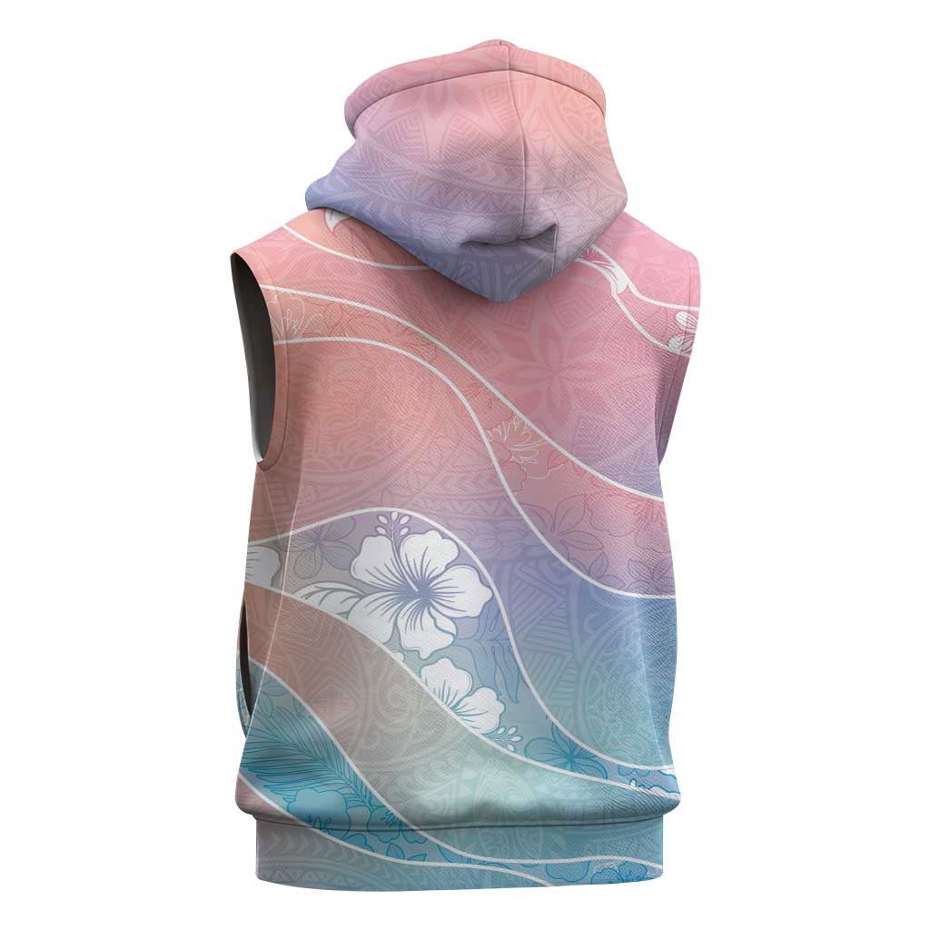 Aloha Hawaii Floral Tapa Sleeveless Zip Hoodie Patchwork Pastel Candy - Polynesian Pride