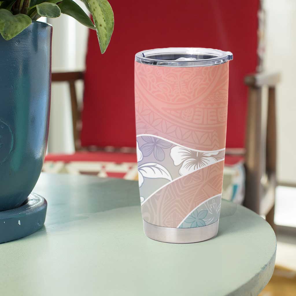 Aloha Hawaii Floral Tapa Tumbler Cup Patchwork Pastel Candy - Polynesian Pride