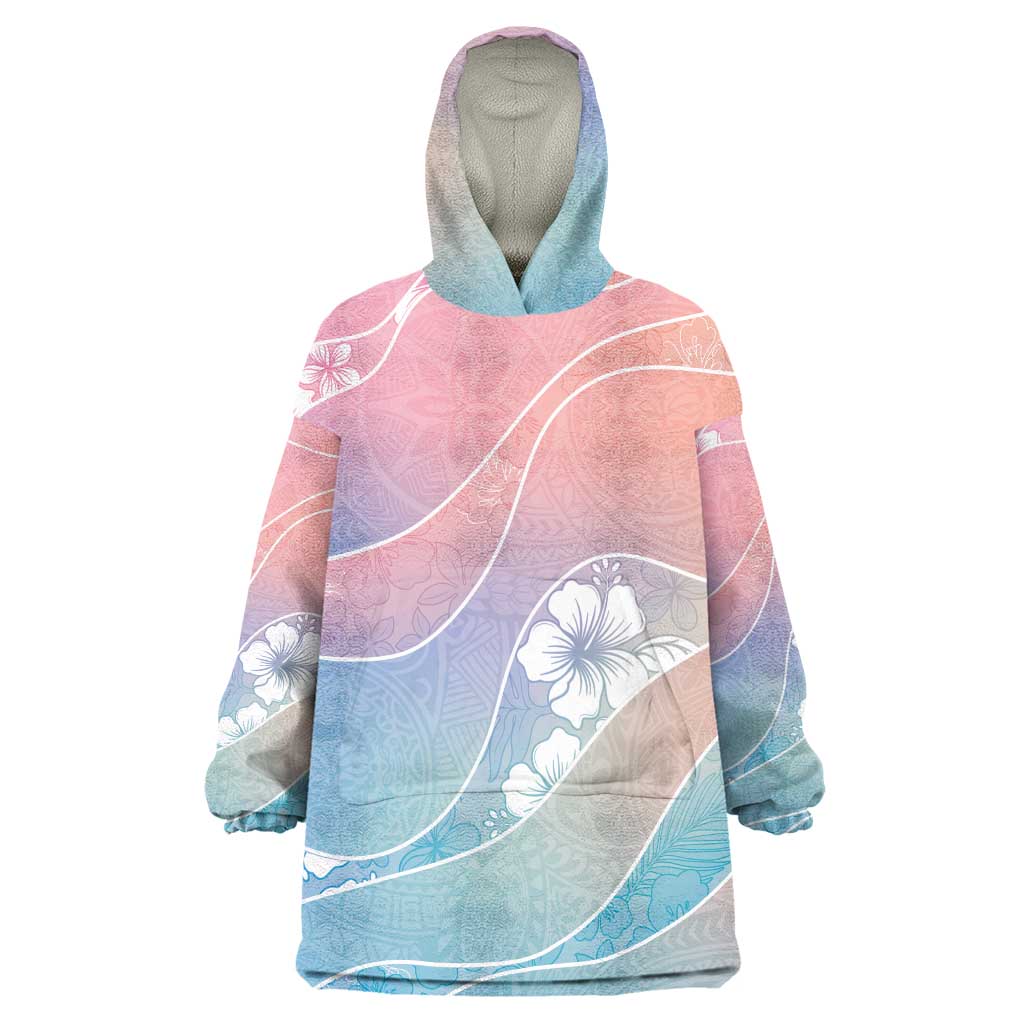 Aloha Hawaii Floral Tapa Wearable Blanket Hoodie Patchwork Pastel Candy - Polynesian Pride