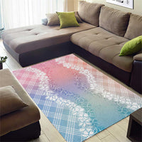 Hawaii Aloha Plumeria Lei Pastel Candy Palaka Area Rug - Polynesian Pride