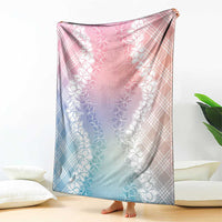 Hawaii Aloha Plumeria Lei Pastel Candy Palaka Blanket - Polynesian Pride