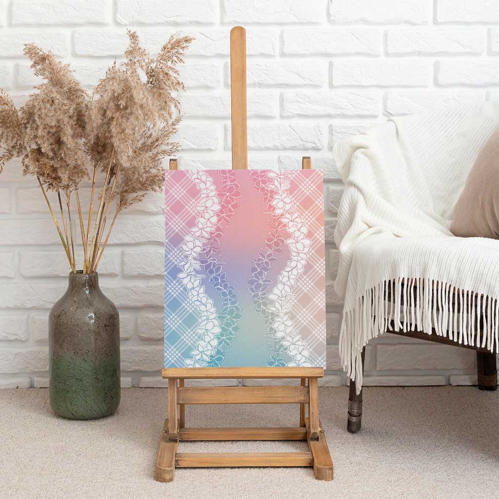 Hawaii Aloha Plumeria Lei Pastel Candy Palaka Canvas Wall Art - Polynesian Pride