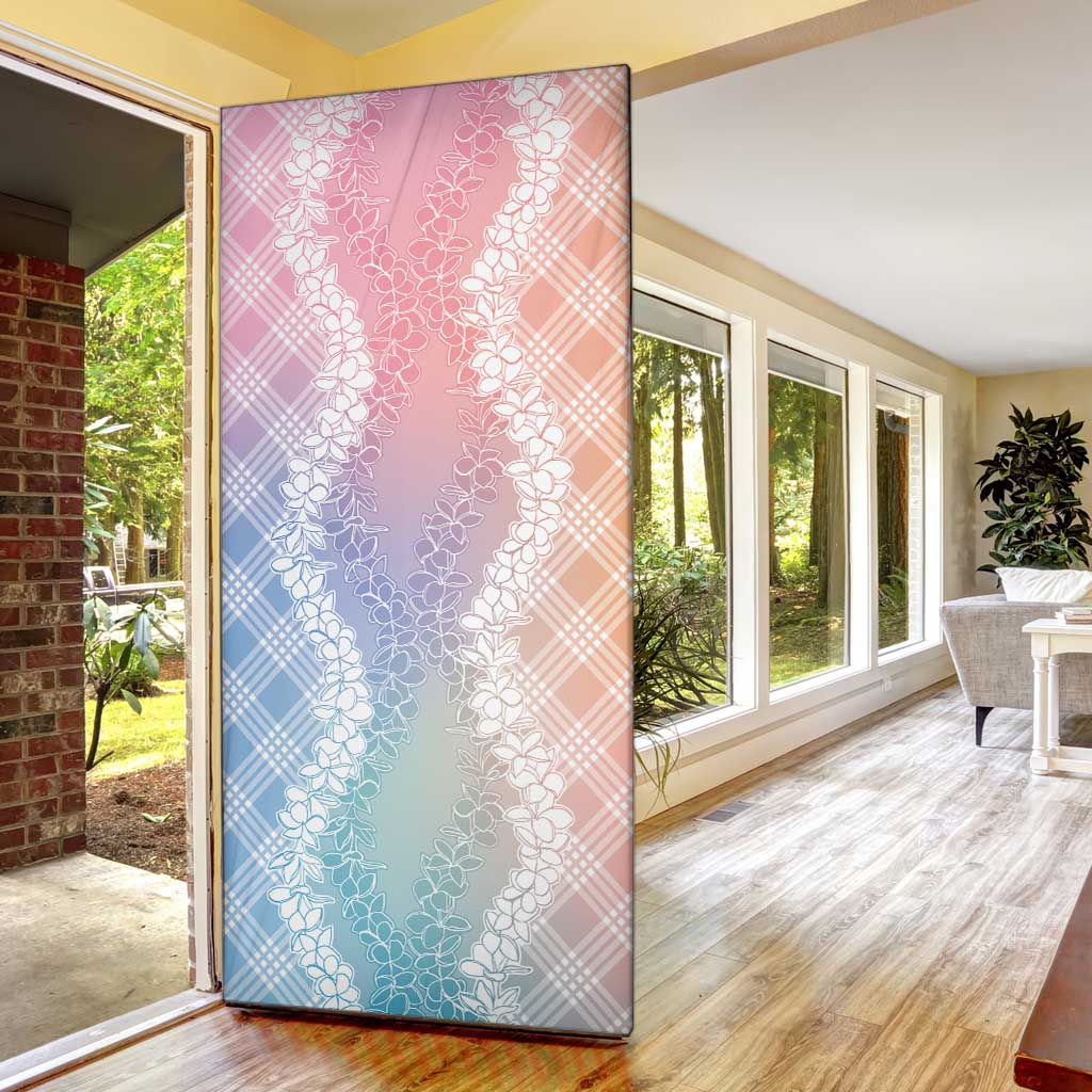 Hawaii Aloha Plumeria Lei Pastel Candy Palaka Door Cover - Polynesian Pride