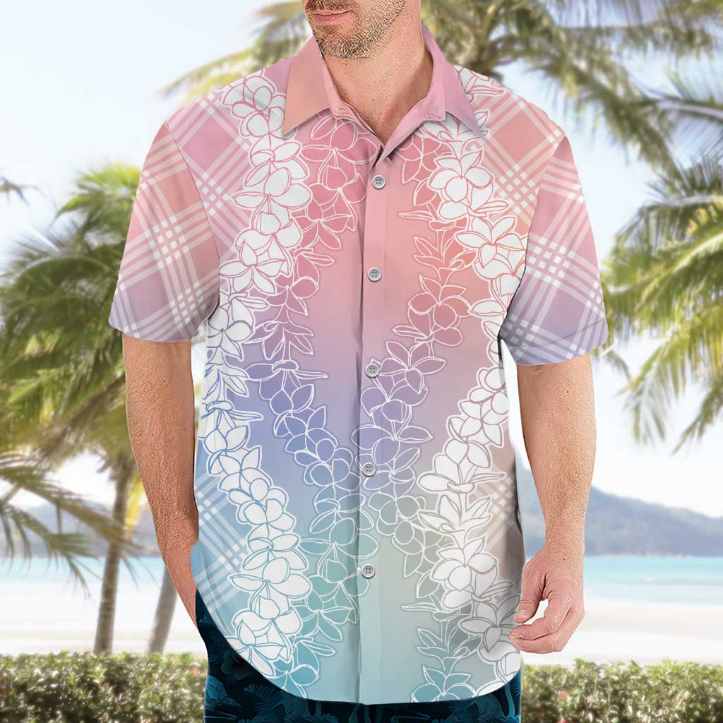 Hawaii Aloha Plumeria Lei Pastel Candy Palaka Hawaiian Shirt - Polynesian Pride