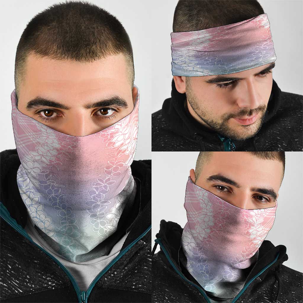 Hawaii Aloha Plumeria Lei Pastel Candy Palaka Neck Gaiter - Polynesian Pride