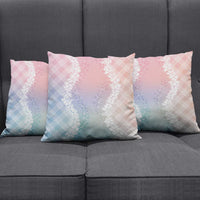 Hawaii Aloha Plumeria Lei Pastel Candy Palaka Pillow Cover - Polynesian Pride