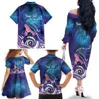 New Zealand Mother's Day Family Matching Off The Shoulder Long Sleeve Dress and Hawaiian Shirt Maori Hari Ra Mama LT7 - Polynesian Pride