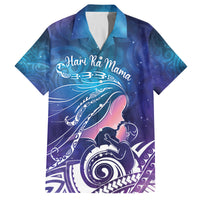 New Zealand Mother's Day Family Matching Puletasi and Hawaiian Shirt Maori Hari Ra Mama LT7 Dad's Shirt - Short Sleeve Galaxy - Polynesian Pride