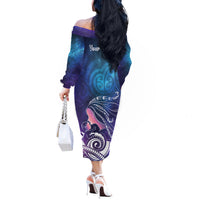 New Zealand Mother's Day Off The Shoulder Long Sleeve Dress Maori Hari Ra Mama