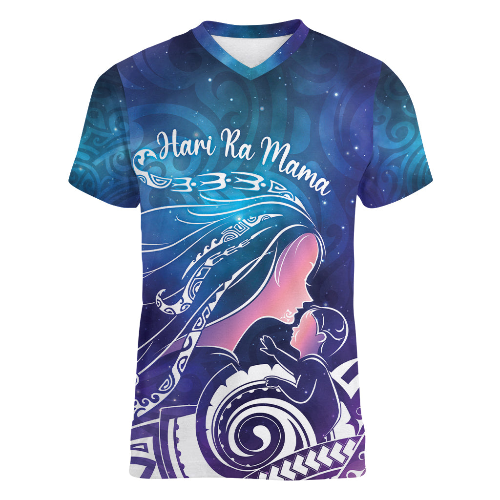 New Zealand Mother's Day Women V-Neck T-Shirt Maori Hari Ra Mama