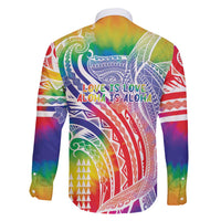 Aloha Pride Rainbow Tie Dye Family Matching Long Sleeve Bodycon Dress and Hawaiian Shirt Humpback Whale - Love is Love LT7 - Polynesian Pride