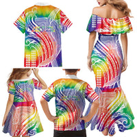 Aloha Pride Rainbow Tie Dye Family Matching Mermaid Dress and Hawaiian Shirt Humpback Whale - Love is Love LT7 - Polynesian Pride