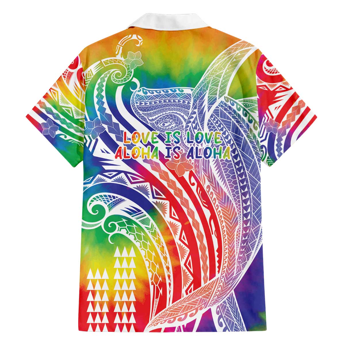 Aloha Pride Rainbow Tie Dye Family Matching Off The Shoulder Long Sleeve Dress and Hawaiian Shirt Humpback Whale - Love is Love LT7 - Polynesian Pride