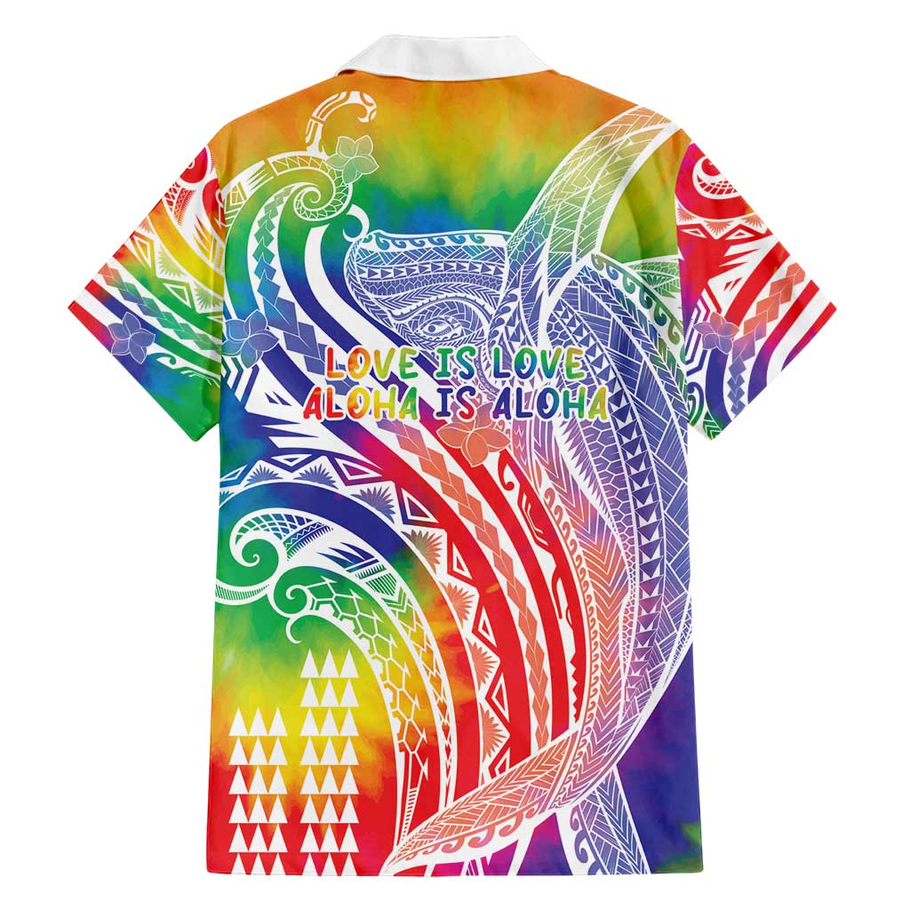 Aloha Pride Rainbow Tie Dye Family Matching Off Shoulder Maxi Dress and Hawaiian Shirt Humpback Whale - Love is Love LT7 - Polynesian Pride