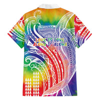 Aloha Pride Rainbow Tie Dye Hawaiian Shirt Humpback Whale - Love is Love