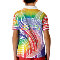 Aloha Pride Rainbow Tie Dye Kid Polo Shirt Humpback Whale - Love is Love