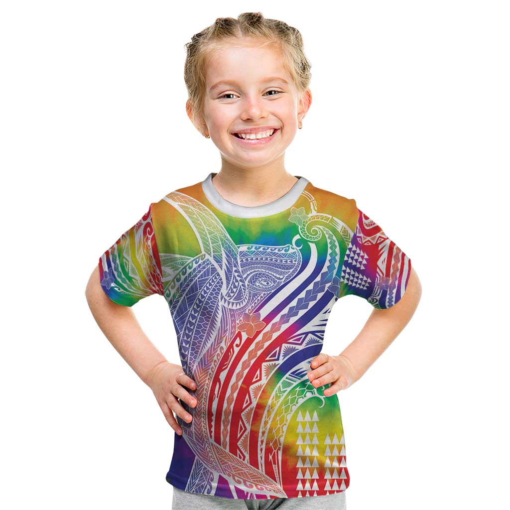 Aloha Pride Rainbow Tie Dye Kid T Shirt Humpback Whale - Love is Love